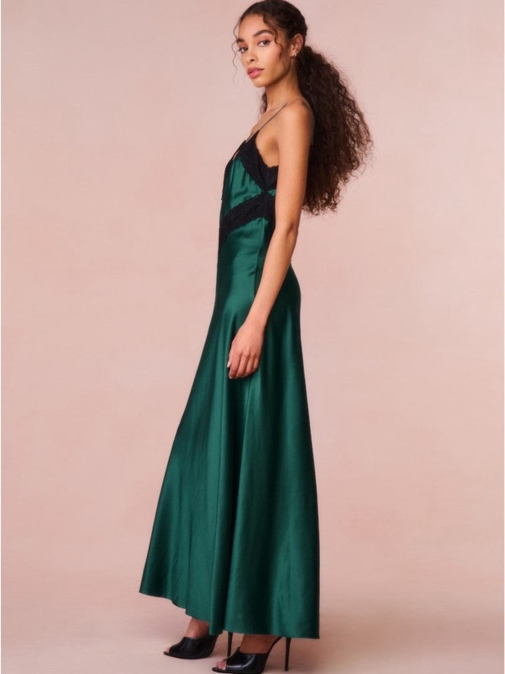 LoveShackFancy Serita Dress in Emerald Green - Picture 2 of 5